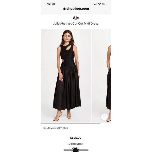 New Aje Jolie Abstract Cut Out Women's Black Dress Size 6 /US 2 NWT - Picture 4 of 12